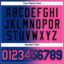 Load image into Gallery viewer, Custom Royal Pink-Black Gradient Fashion Performance T-Shirt