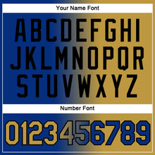 Load image into Gallery viewer, Custom Royal Old Gold-Black Gradient Fashion Performance T-Shirt