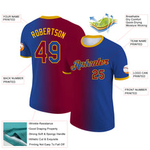 Load image into Gallery viewer, Custom Royal Maroon-Gold Gradient Fashion Performance T-Shirt