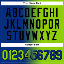 Load image into Gallery viewer, Custom Royal Neon Green-Black Gradient Fashion Performance T-Shirt