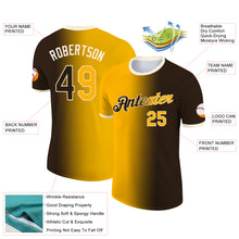 Load image into Gallery viewer, Custom Brown Gold-Cream Gradient Fashion Performance T-Shirt