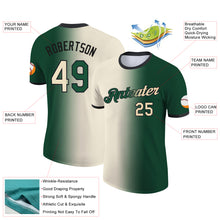 Load image into Gallery viewer, Custom Green Cream-Black Gradient Fashion Performance T-Shirt