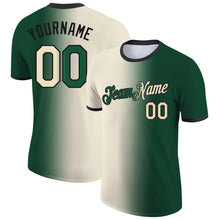 Load image into Gallery viewer, Custom Green Cream-Black Gradient Fashion Performance T-Shirt