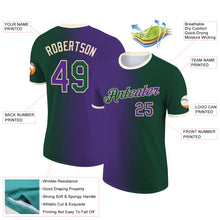 Load image into Gallery viewer, Custom Green Purple-Cream Gradient Fashion Performance T-Shirt