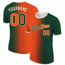 Load image into Gallery viewer, Custom Green Orange-Cream Gradient Fashion Performance T-Shirt