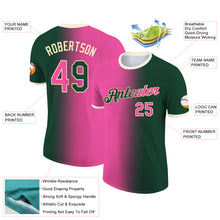 Laden Sie das Bild in den Galerie-Viewer, Custom Green Pink-Cream Gradient Fashion Performance T-Shirt
