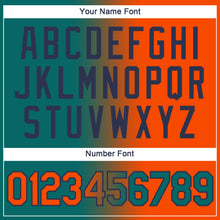 Load image into Gallery viewer, Custom Teal Orange-Navy Gradient Fashion Performance T-Shirt