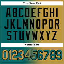 Load image into Gallery viewer, Custom Teal Old Gold-Black Gradient Fashion Performance T-Shirt