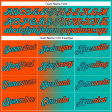 Load image into Gallery viewer, Custom Aqua Orange-Navy Gradient Fashion Performance T-Shirt