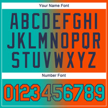 Load image into Gallery viewer, Custom Aqua Orange-Navy Gradient Fashion Performance T-Shirt