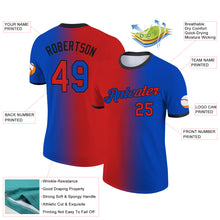 Load image into Gallery viewer, Custom Thunder Blue Red-Black Gradient Fashion Performance T-Shirt