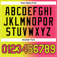 Load image into Gallery viewer, Custom Neon Yellow Neon Pink-Black Gradient Fashion Performance T-Shirt