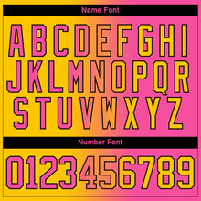 Charger l'image dans la galerie, Custom Yellow Pink-Black Gradient Fashion Hockey Lace Neck Jersey