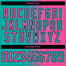 Charger l'image dans la galerie, Custom Aqua Pink-Black Gradient Fashion Hockey Lace Neck Jersey