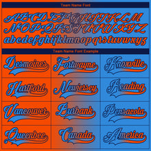 Load image into Gallery viewer, Custom Powder Blue Orange-Navy Gradient Fashion Hockey Lace Neck Jersey
