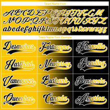 Charger l'image dans la galerie, Custom Black Yellow-White Gradient Fashion Hockey Lace Neck Jersey