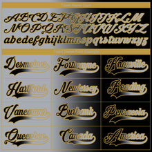 Laden Sie das Bild in den Galerie-Viewer, Custom Black Gray-Old Gold Gradient Fashion Hockey Lace Neck Jersey