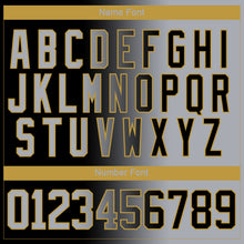 Laden Sie das Bild in den Galerie-Viewer, Custom Black Gray-Old Gold Gradient Fashion Hockey Lace Neck Jersey