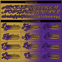 Load image into Gallery viewer, Custom Purple Old Gold-Black Gradient Fashion Hockey Lace Neck Jersey