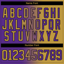 Load image into Gallery viewer, Custom Purple Old Gold-Black Gradient Fashion Hockey Lace Neck Jersey