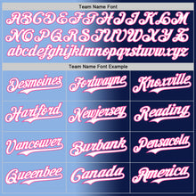 Load image into Gallery viewer, Custom Navy White Light Blue-Pink Authentic Gradient Fashion Baseball Jersey