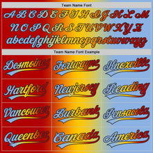 Load image into Gallery viewer, Custom Light Blue Red Yellow-Black Authentic Gradient Fashion Baseball Jersey