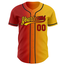Charger l'image dans la galerie, Custom Yellow Red Bay Orange-Black Authentic Gradient Fashion Baseball Jersey