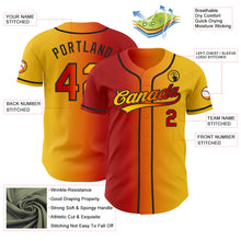 Charger l'image dans la galerie, Custom Yellow Red Bay Orange-Black Authentic Gradient Fashion Baseball Jersey