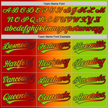 Load image into Gallery viewer, Custom Neon Green Red Bay Orange-Black Authentic Gradient Fashion Baseball Jersey