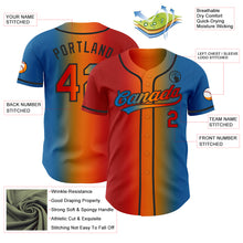 Laden Sie das Bild in den Galerie-Viewer, Custom Blue Red Bay Orange-Black Authentic Gradient Fashion Baseball Jersey