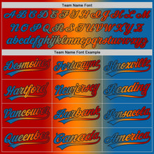 Laden Sie das Bild in den Galerie-Viewer, Custom Blue Red Bay Orange-Black Authentic Gradient Fashion Baseball Jersey