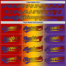 Charger l'image dans la galerie, Custom Purple Red Yellow-Black Authentic Gradient Fashion Baseball Jersey