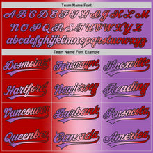 Загрузить изображение в средство просмотра галереи, Custom Medium Purple Red Light Pink-Black Authentic Gradient Fashion Baseball Jersey