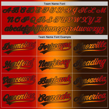 Load image into Gallery viewer, Custom Brown Red Bay Orange-Black Authentic Gradient Fashion Baseball Jersey