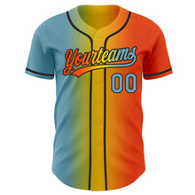Load image into Gallery viewer, Custom Orange Shadow Blue Yellow-Black Authentic Gradient Fashion Baseball Jersey
