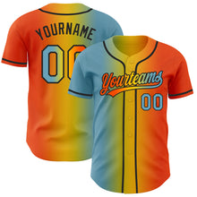 Load image into Gallery viewer, Custom Orange Shadow Blue Yellow-Black Authentic Gradient Fashion Baseball Jersey