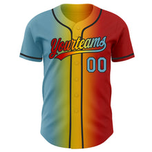 Load image into Gallery viewer, Custom Red Shadow Blue Yellow-Black Authentic Gradient Fashion Baseball Jersey
