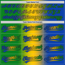 Laden Sie das Bild in den Galerie-Viewer, Custom Thunder Blue Grass Green Yellow-Black Authentic Gradient Fashion Baseball Jersey