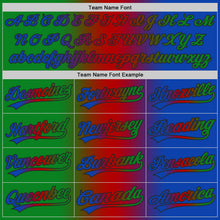 Load image into Gallery viewer, Custom Thunder Blue Grass Green Red-Black Authentic Gradient Fashion Baseball Jersey