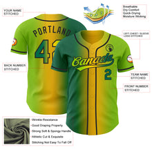 Laden Sie das Bild in den Galerie-Viewer, Custom Neon Green Kelly Green Yellow-Black Authentic Gradient Fashion Baseball Jersey