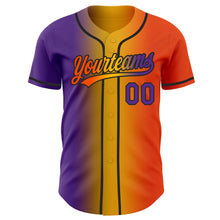 Load image into Gallery viewer, Custom Orange Purple Gold-Black Authentic Gradient Fashion Baseball Jersey