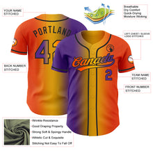 Load image into Gallery viewer, Custom Orange Purple Gold-Black Authentic Gradient Fashion Baseball Jersey