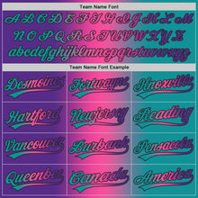 Загрузить изображение в средство просмотра галереи, Custom Teal Purple Pink-Black Authentic Gradient Fashion Baseball Jersey