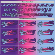 Load image into Gallery viewer, Custom Light Blue Purple Pink-Black Authentic Gradient Fashion Baseball Jersey