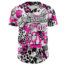 Charger l'image dans la galerie, Custom Graffiti Pattern White-Black 3D Authentic Baseball Jersey