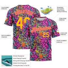 Charger l'image dans la galerie, Custom Graffiti Pattern Gold-Pink 3D Colorful Leopard Performance T-Shirt