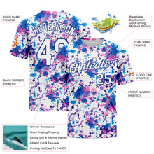 Charger l'image dans la galerie, Custom Graffiti Pattern White-Royal 3D Abstract Watercolor Performance T-Shirt