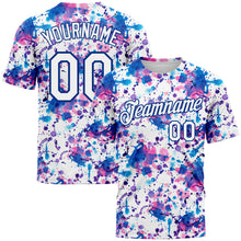 Charger l'image dans la galerie, Custom Graffiti Pattern White-Royal 3D Abstract Watercolor Performance T-Shirt