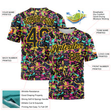 Charger l'image dans la galerie, Custom Graffiti Pattern Black-Gold 3D Grunge Shabby Performance T-Shirt
