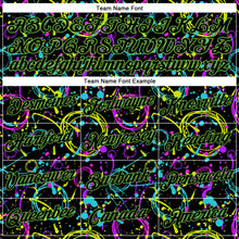 Charger l'image dans la galerie, Custom Graffiti Pattern Black-Neon Green 3D Neon Splatter Performance T-Shirt
